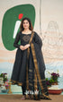 Black Kolam Cotton Anarkali Anarkalis