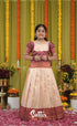Blended Silk Pavadai Sattai - Cream and dull Maroon Kids-Suttis