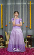 Blended Silk Pavadai Sattai - Lavender and White Kids-Suttis
