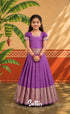 Blended Silk Pavadai Sattai - Lavender - Kids-Suttis
