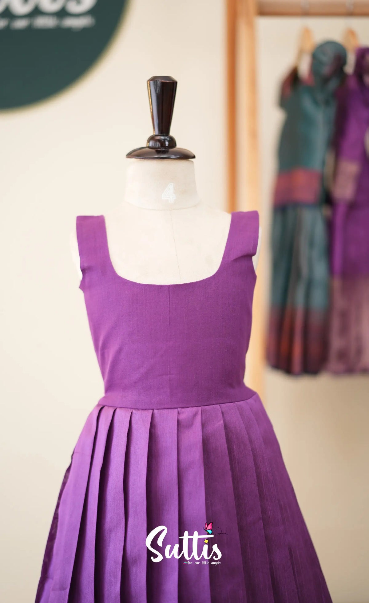 Blended Silk Pavadai Sattai - Lavender - Kids-Suttis