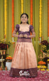 Blended Silk Pavadai Sattai - Peach and Purple Kids-Suttis