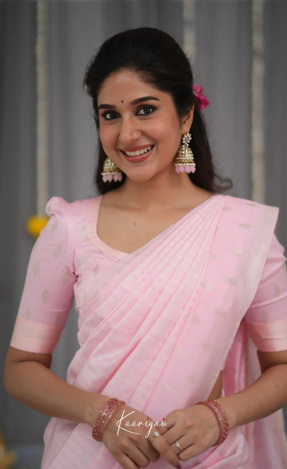Blended Silk Saree - Baby Pink Sarees