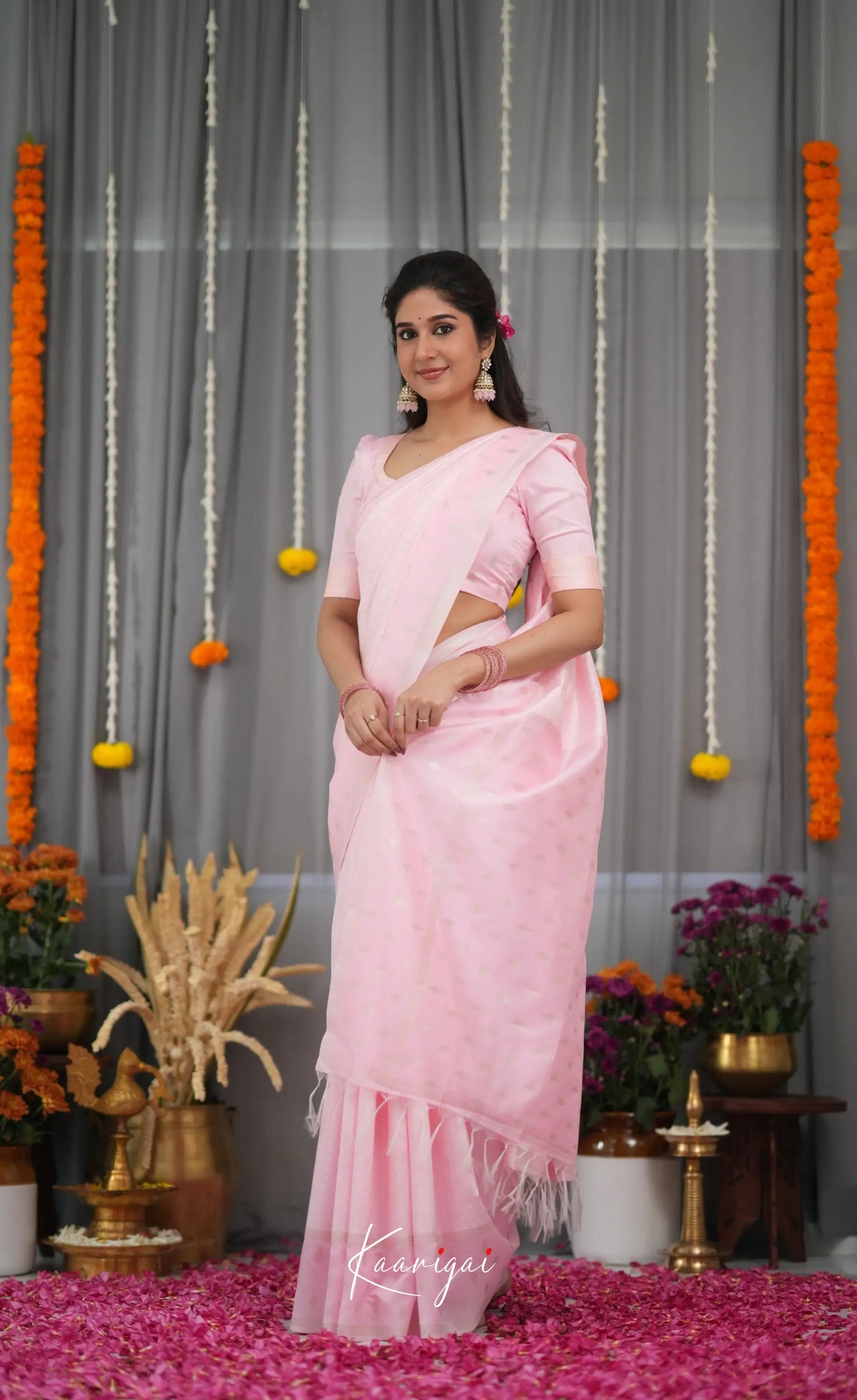 Blended Silk Saree - Baby Pink Sarees