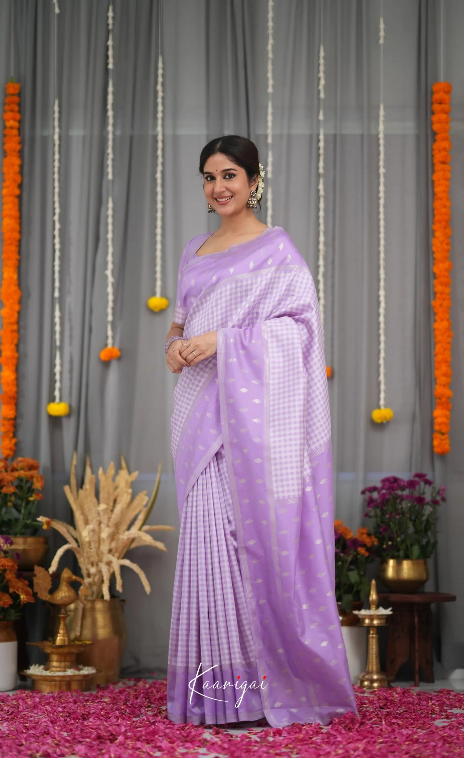Blended Silk Saree - Lavender Sarees