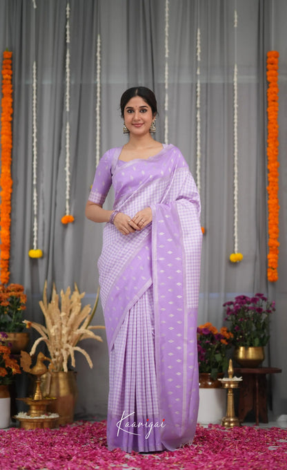 Blended Silk Saree - Lavender Sarees