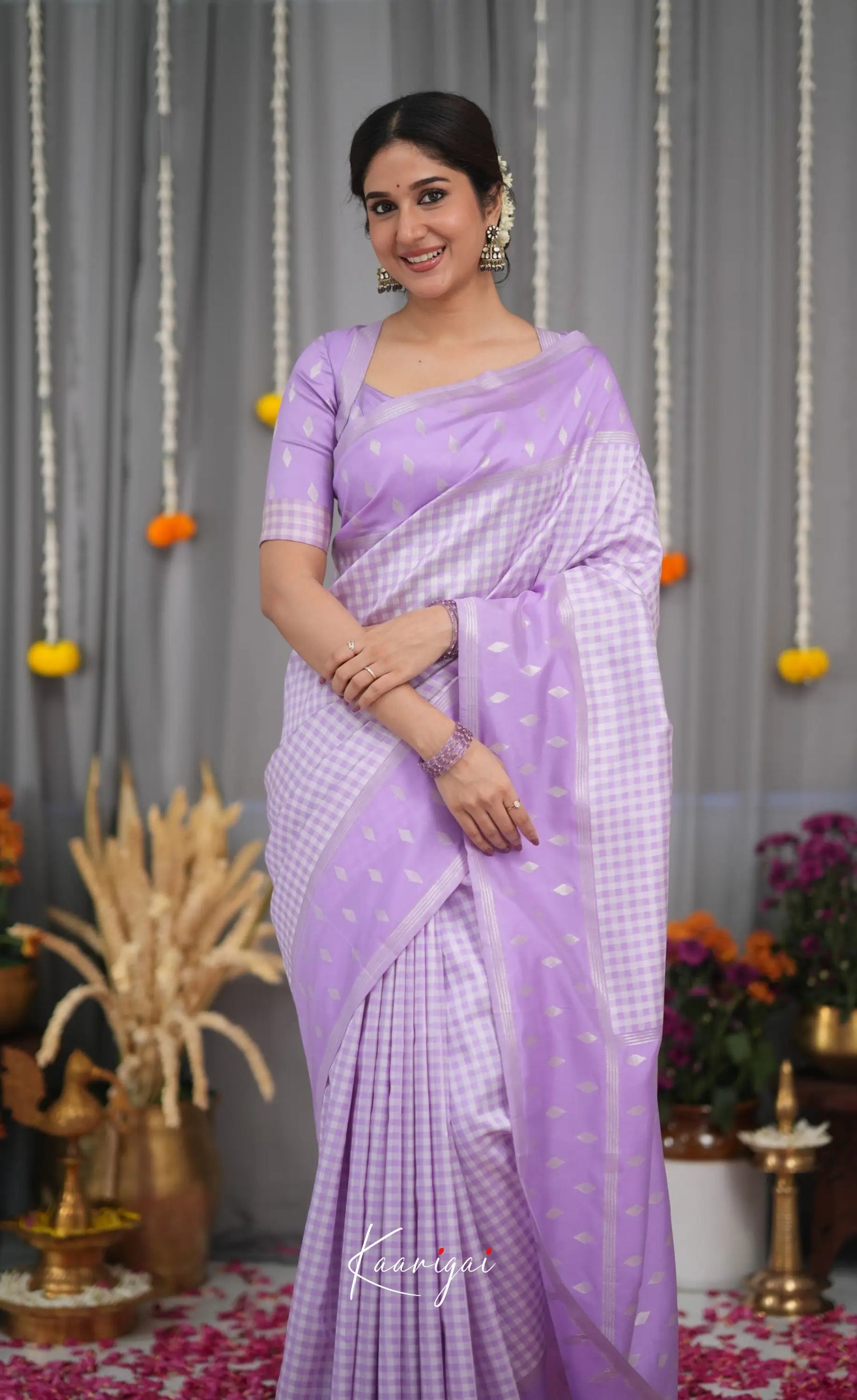 Blended Silk Saree - Lavender Sarees