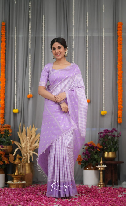 Blended Silk Saree - Lavender Sarees