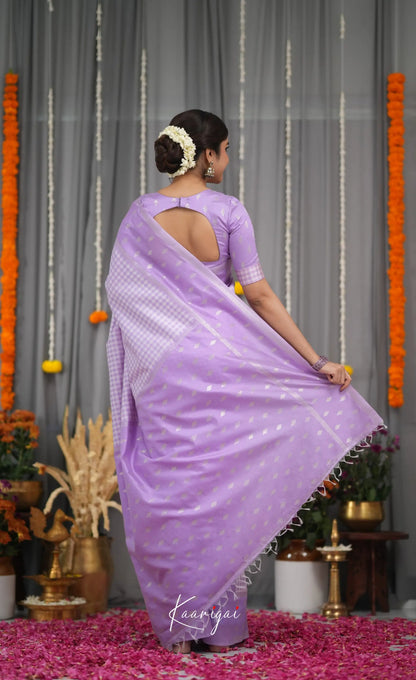 Blended Silk Saree - Lavender Sarees