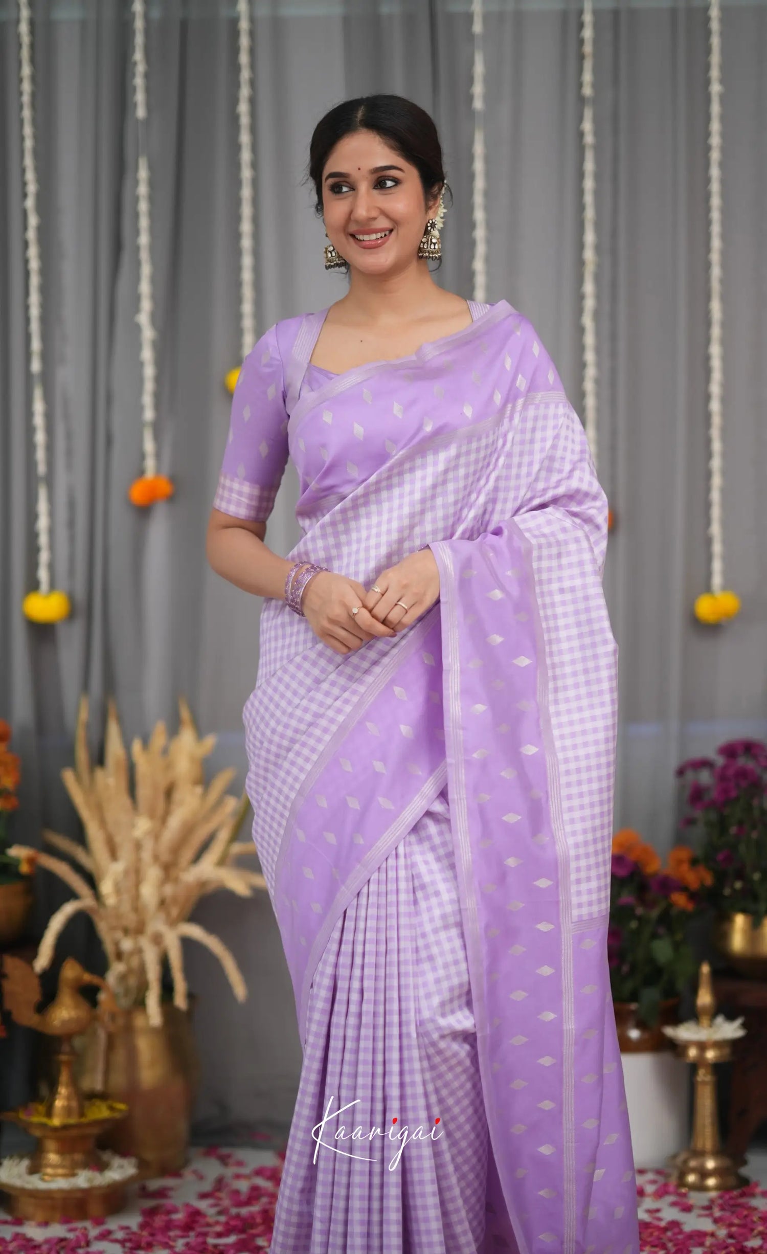 Blended Silk Saree - Lavender Sarees