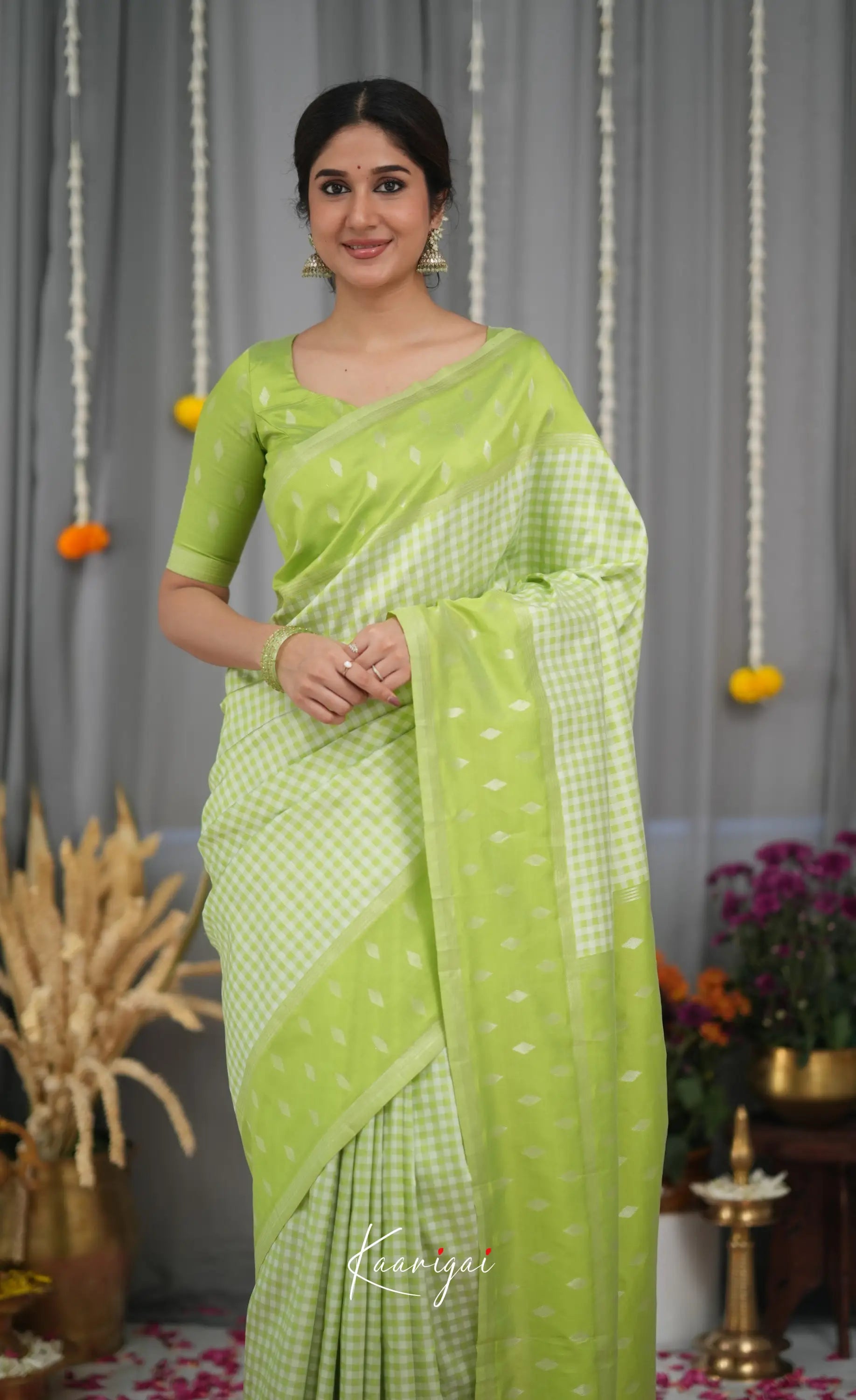 Blended Silk Saree - Light Green Sarees