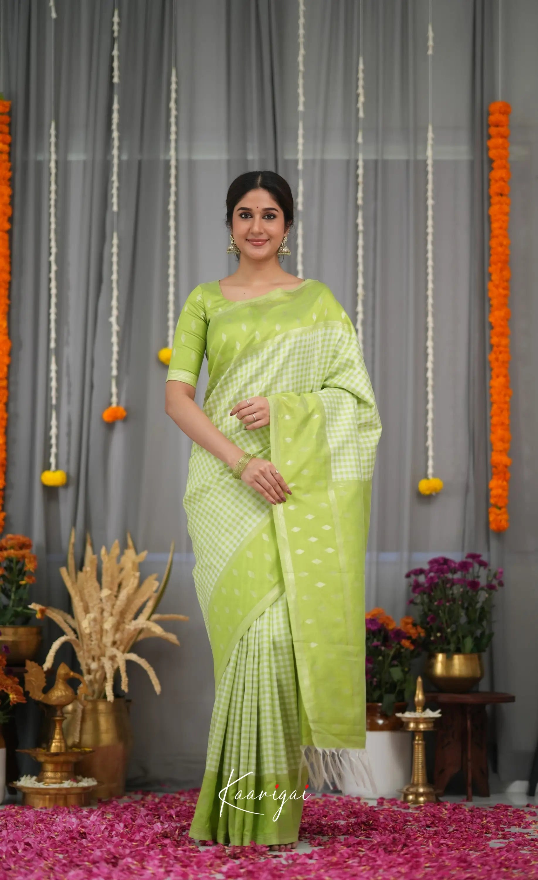 Blended Silk Saree - Light Green Sarees