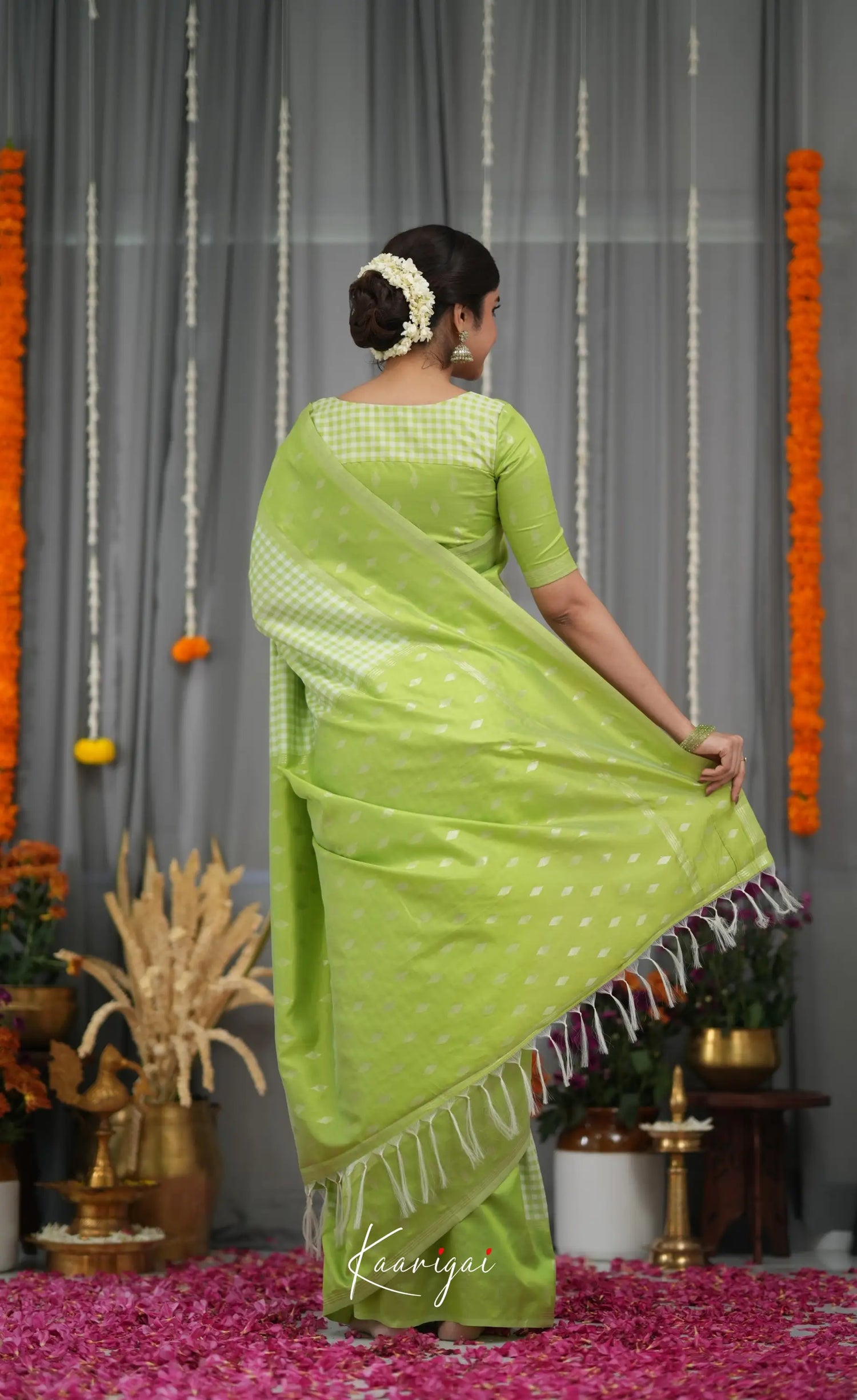 Blended Silk Saree - Light Green Sarees