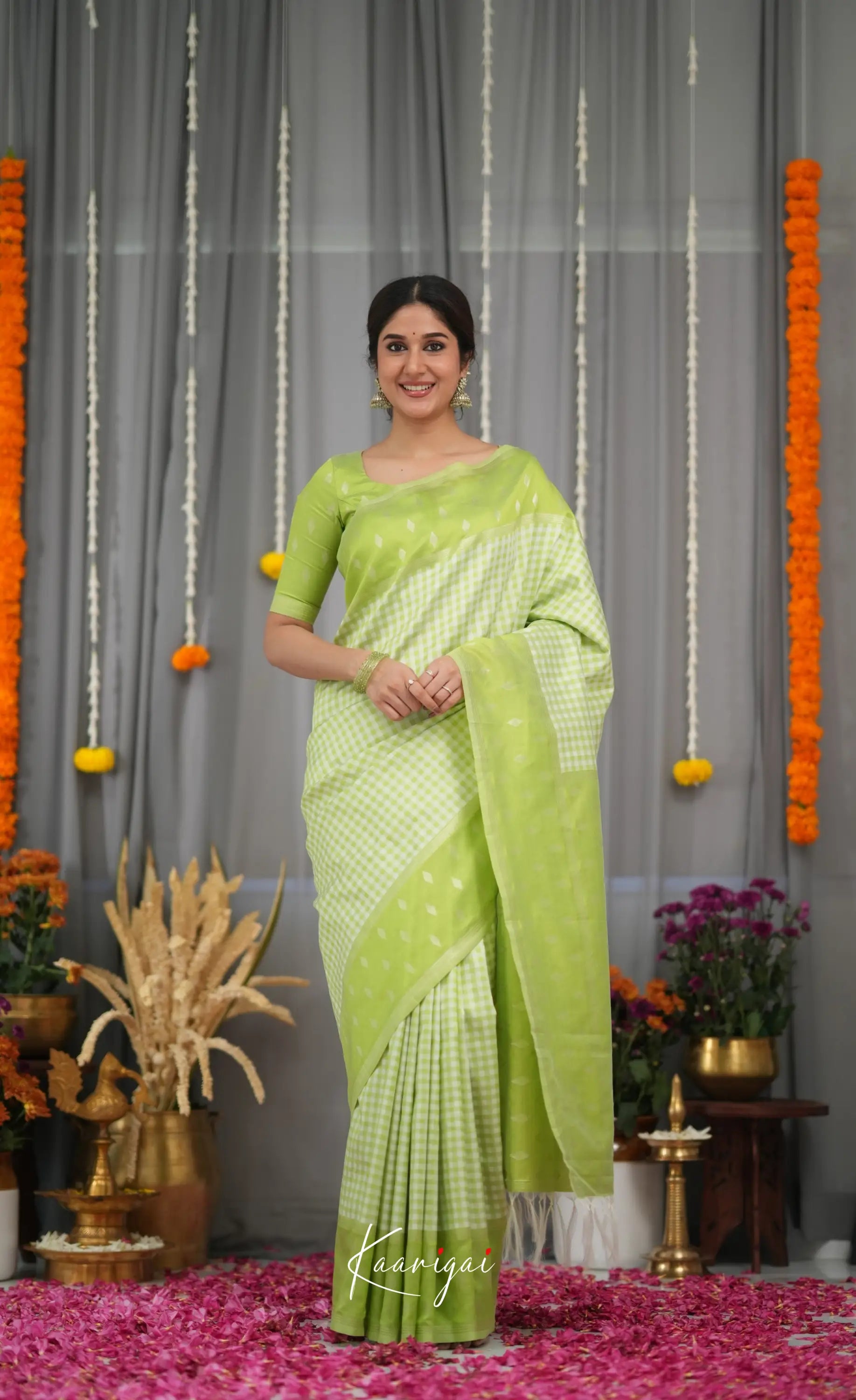 Blended Silk Saree - Light Green Sarees