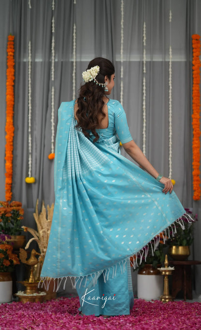Blended Silk Saree - Sky Blue Sarees