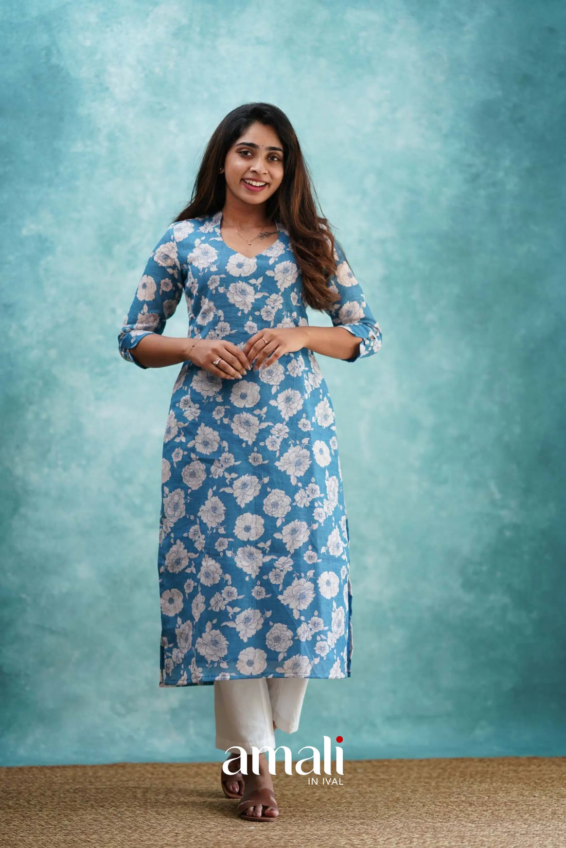 Blue Semi Linen Co-ord Set Co-ord sets