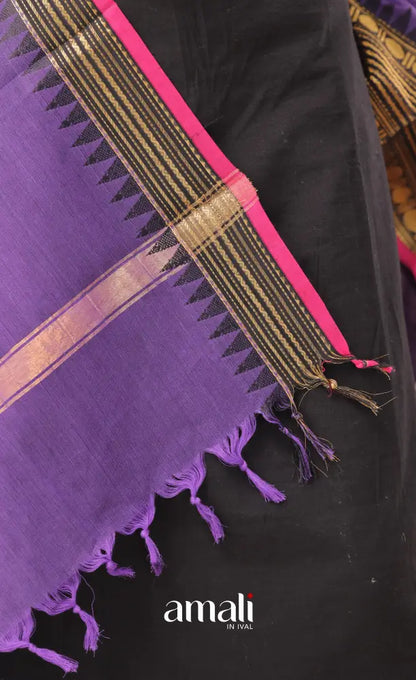 Bluish Purple With Pink Chettinad Cotton Dupatta salwar