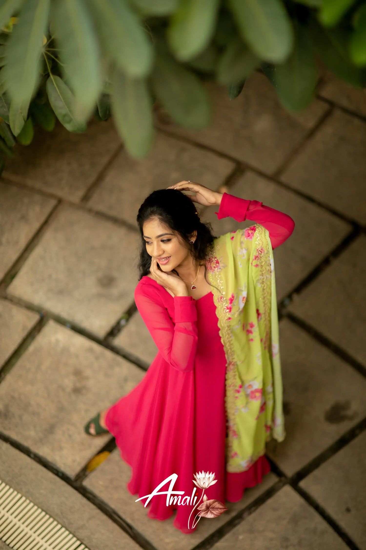 Bright Pink Georgette Anarkali Anarkalis