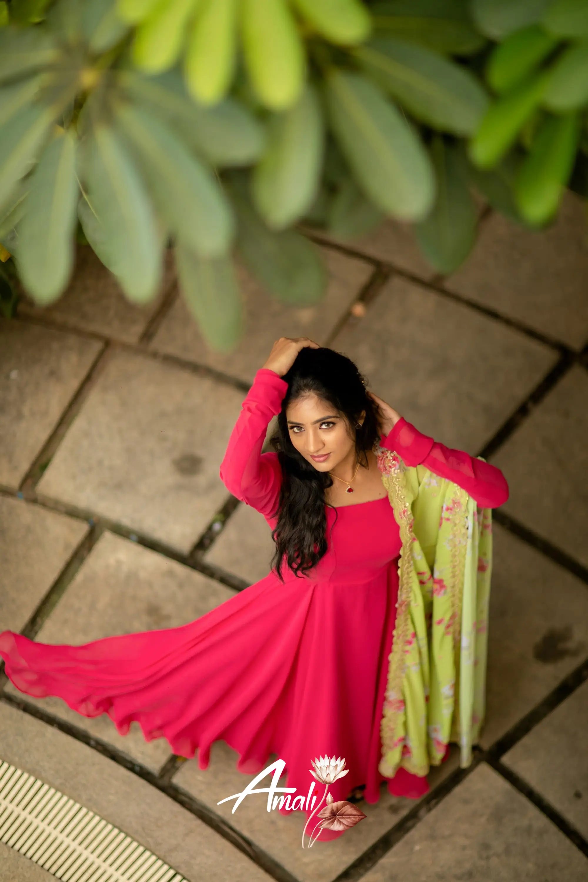 Bright Pink Georgette Anarkali Anarkalis