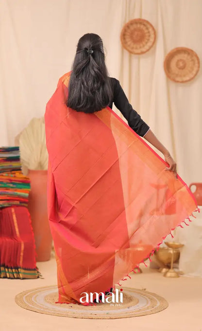 Bright Pink With Gold Chettinad Cotton Dupatta salwar