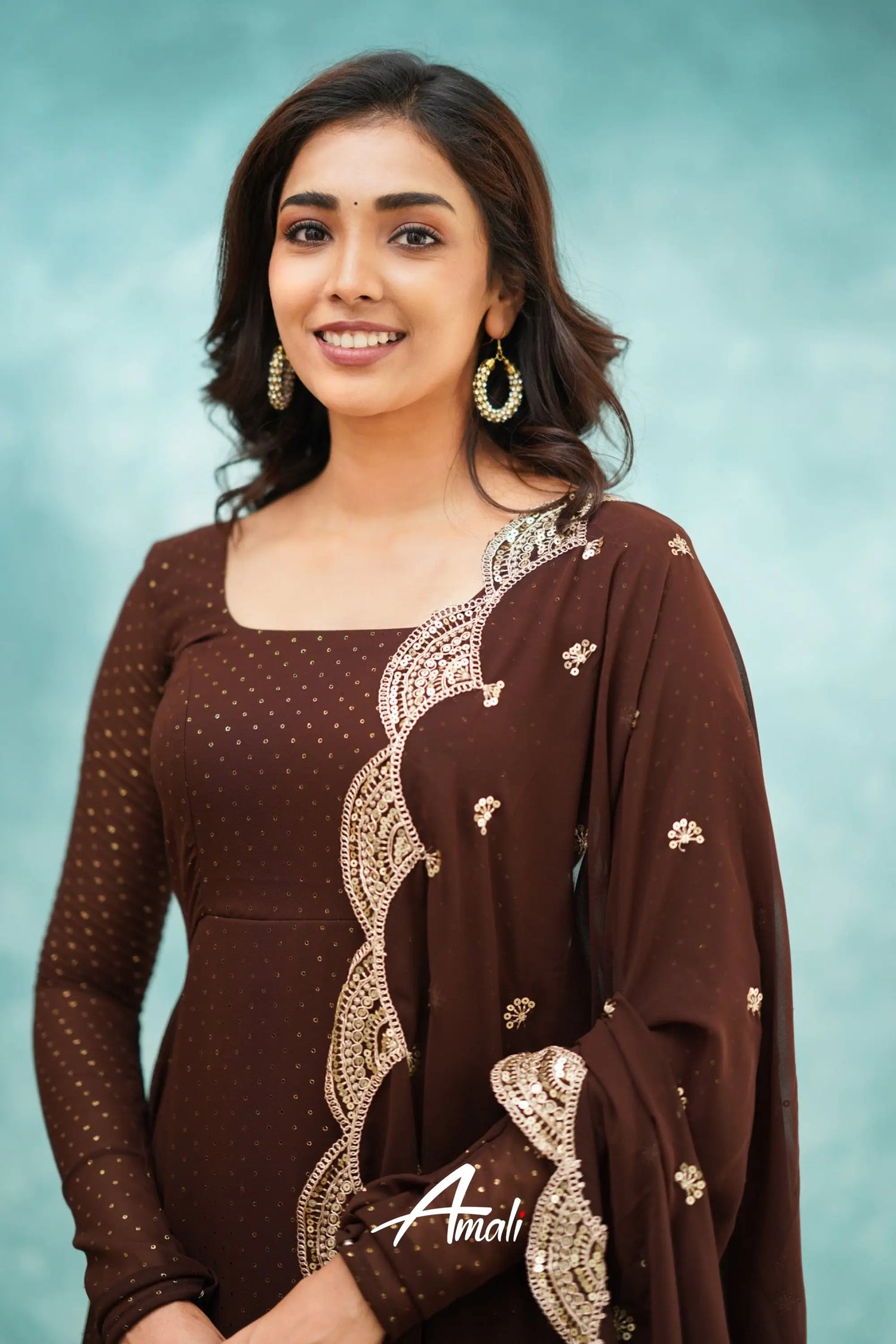 Brown Georgette Anarkali Anarkalis