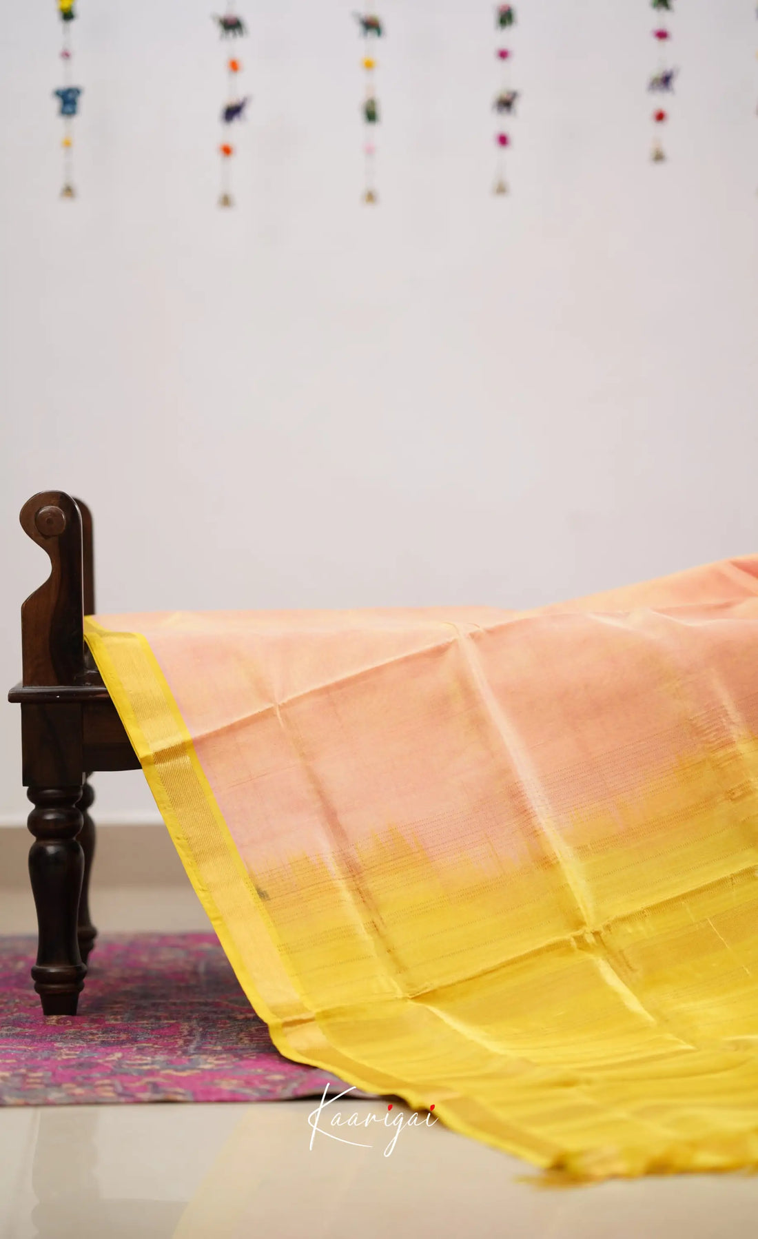 Chaarvi- Baby Pink With Greenish Yellow Kanchi Silk Cotton Saree Sarees