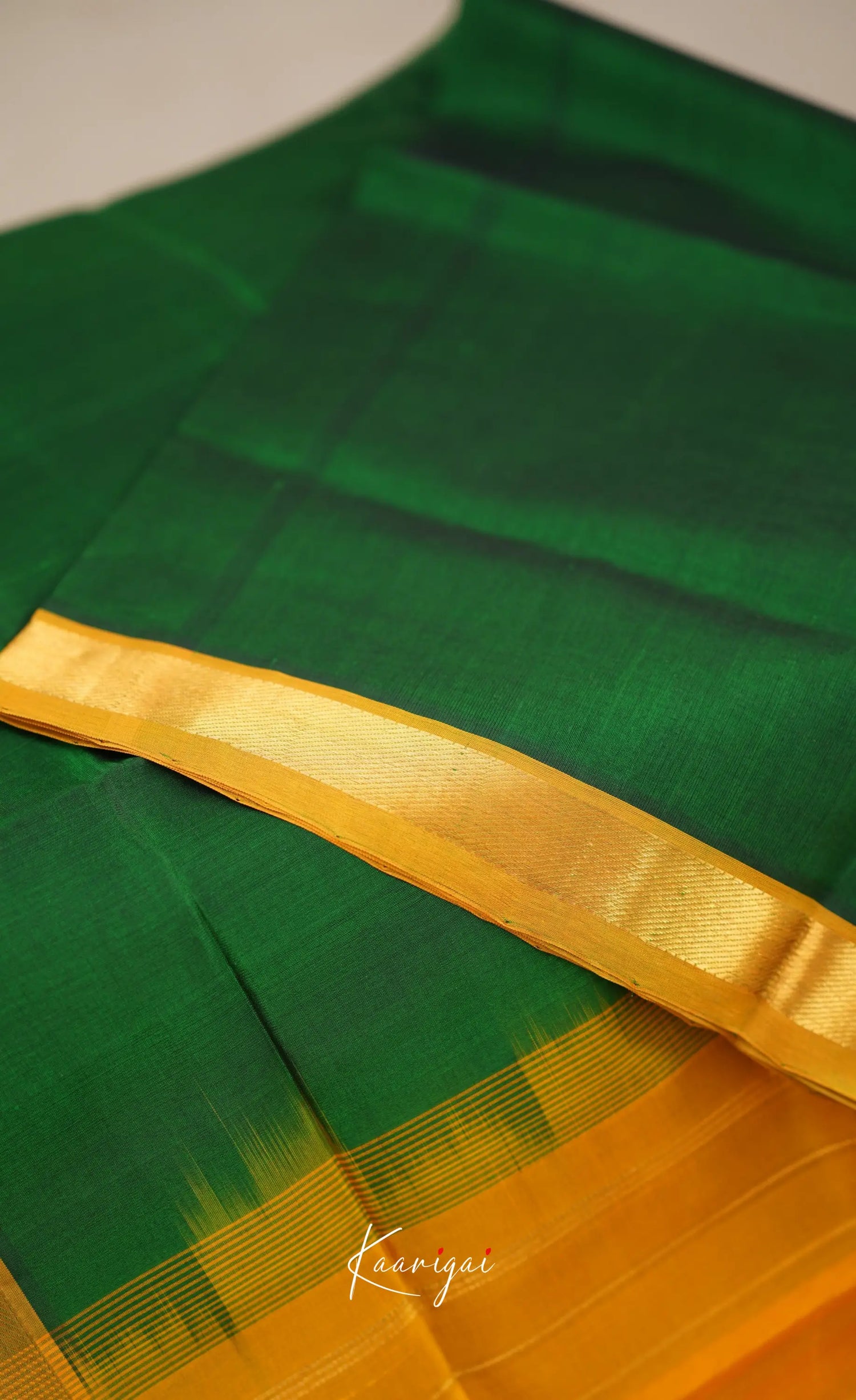 Chaarvi- Bottle Green With Orange Kanchi Silk Cotton Saree Sarees