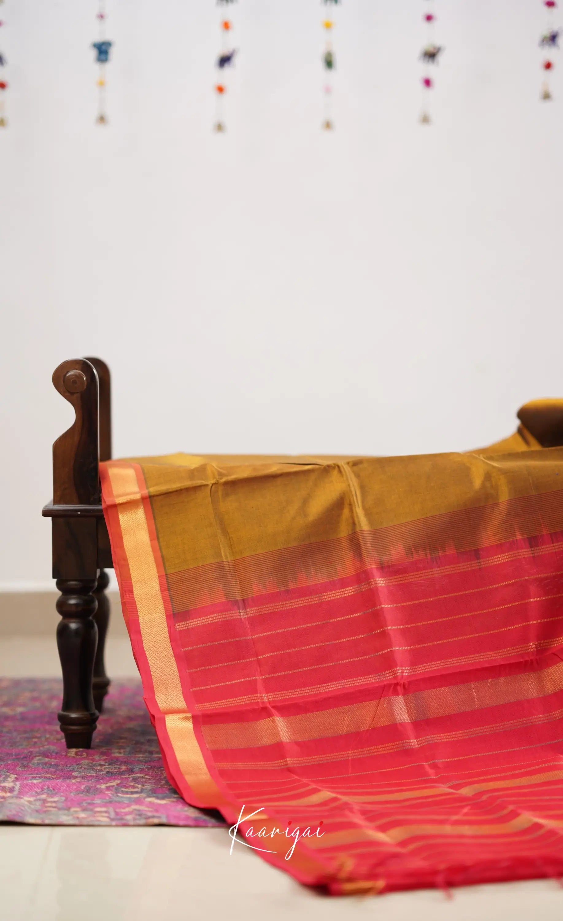 Chaarvi- Copper Brown With Pinkish Red Kanchi Silk Cotton Saree Sarees