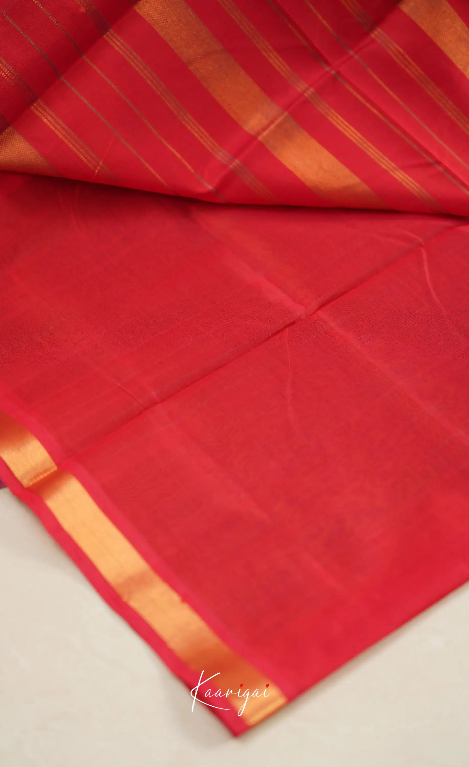 Chaarvi- Copper Brown With Pinkish Red Kanchi Silk Cotton Saree Sarees