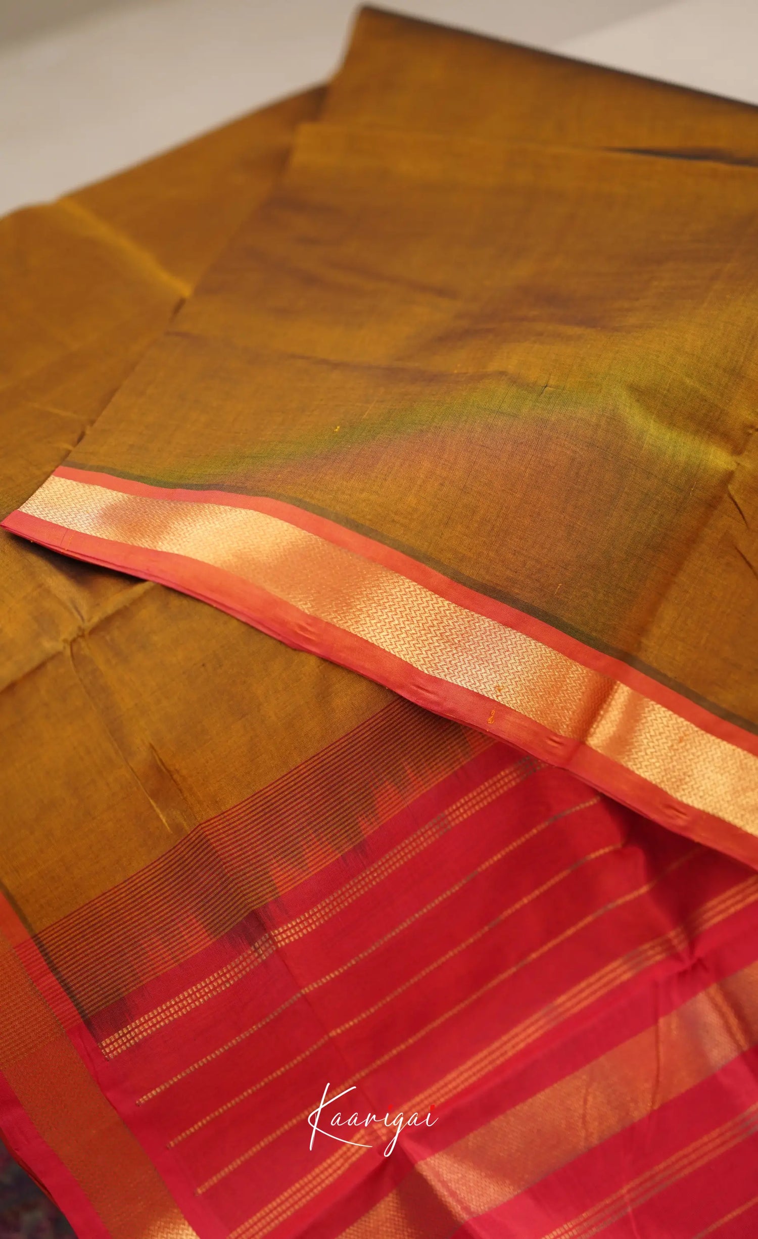 Chaarvi- Copper Brown With Pinkish Red Kanchi Silk Cotton Saree Sarees