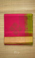 Chaarvi- Hot Pink With Green Kanchi Silk Cotton Saree Sarees