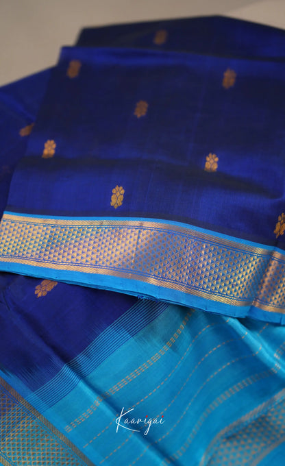 Chaarvi- Light Blue With Kanchi Silk Cotton Saree Sarees