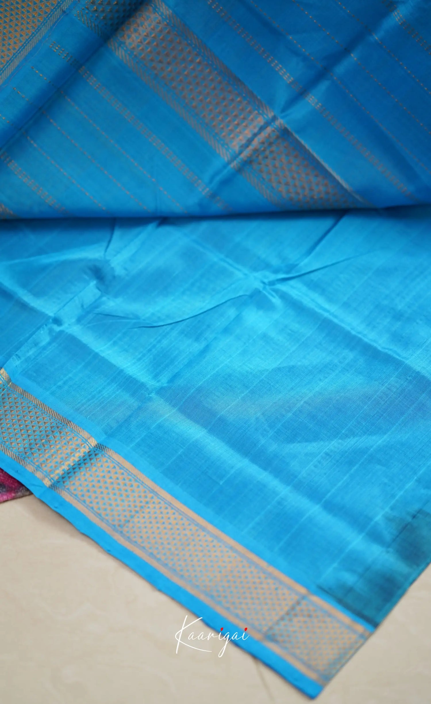 Chaarvi- Light Blue With Kanchi Silk Cotton Saree Sarees