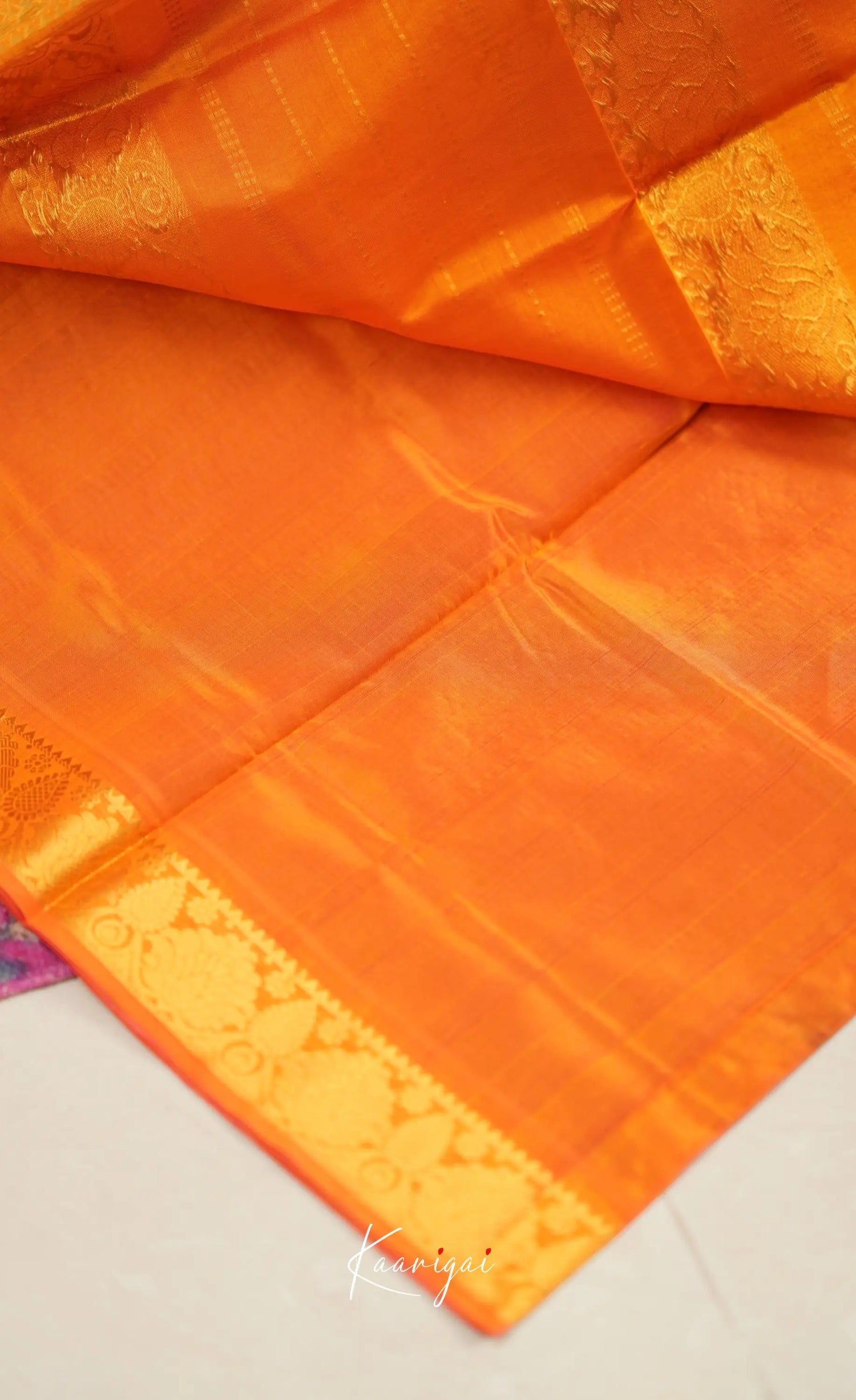 Chaarvi- Magenta Pink With Orange Kanchi Silk Cotton Saree Sarees