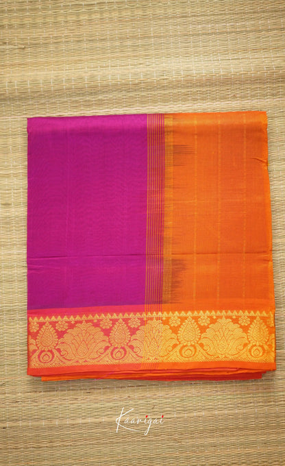 Chaarvi- Magenta Pink With Orange Kanchi Silk Cotton Saree Sarees
