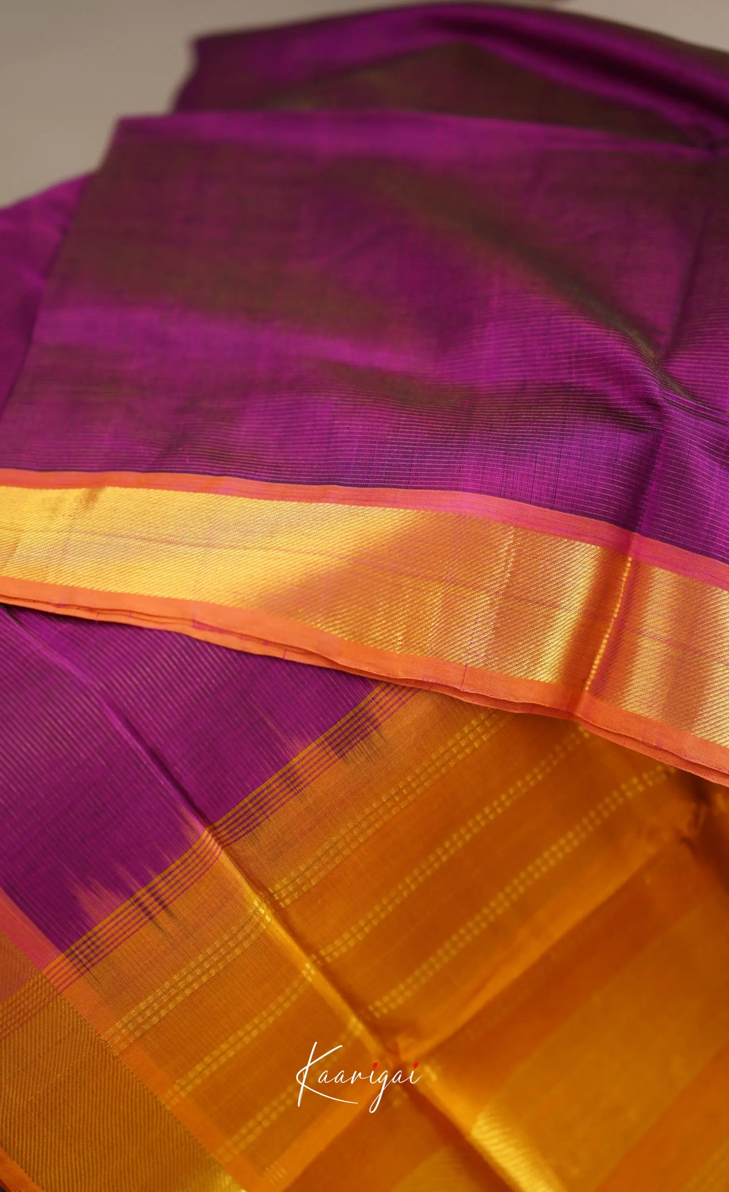 Chaarvi- Magenta Pink With Orange Kanchi Silk Cotton Saree Sarees