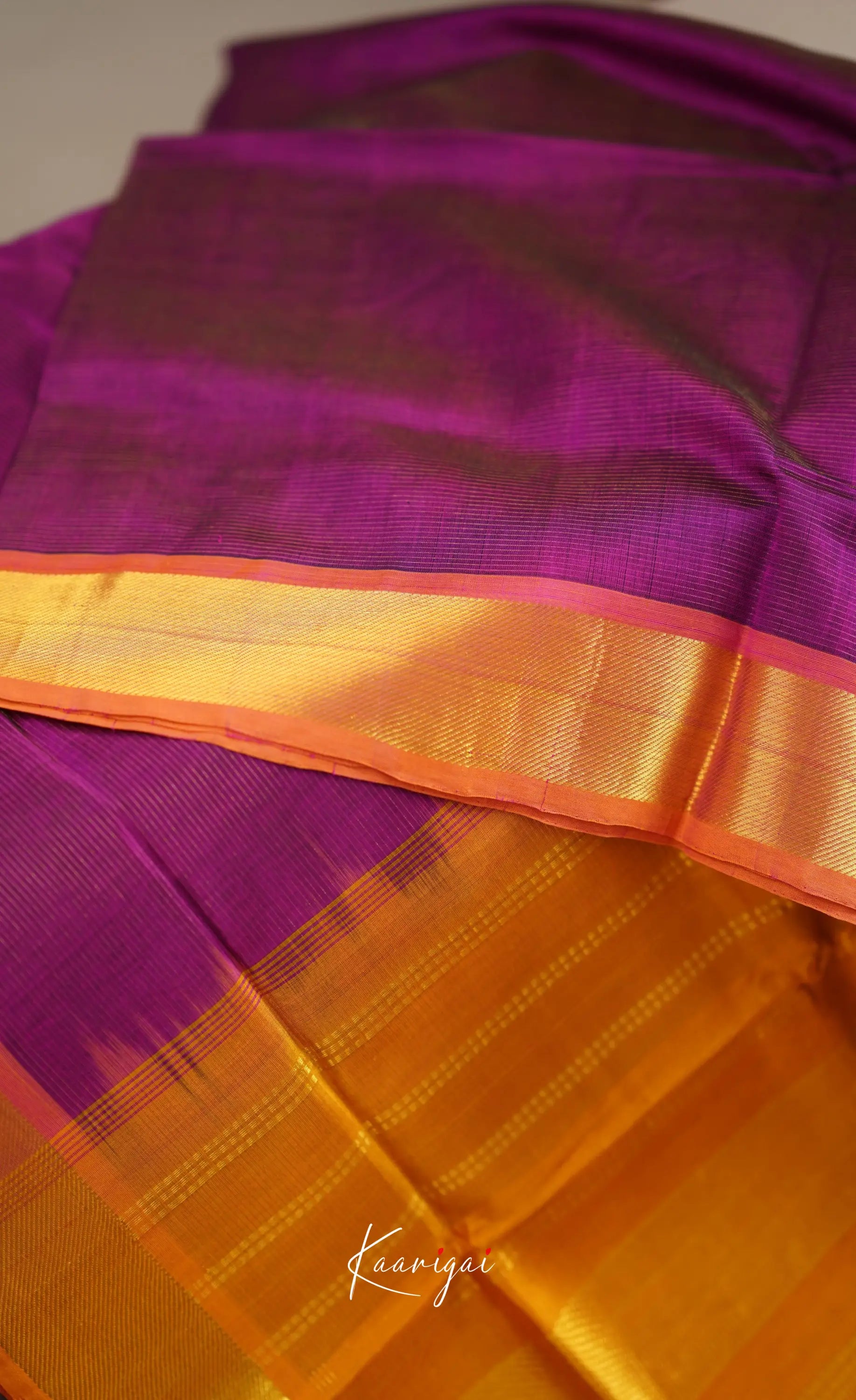 Chaarvi- Magenta Pink With Orange Kanchi Silk Cotton Saree Sarees