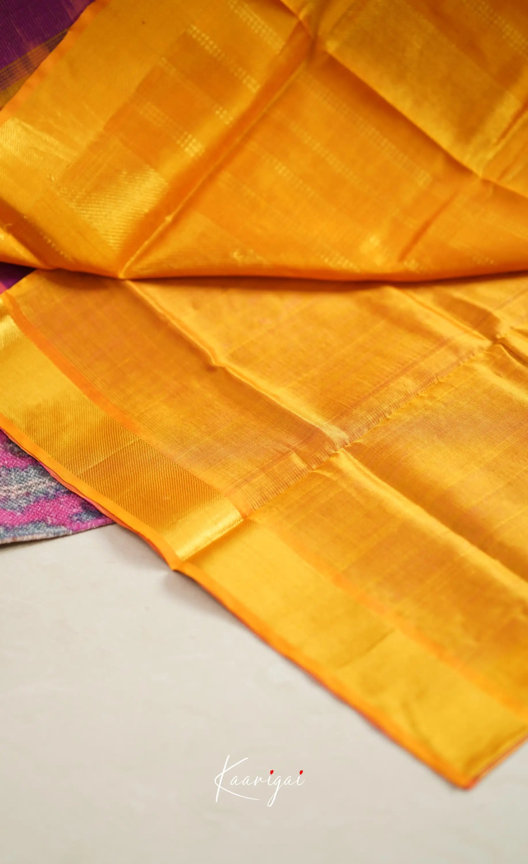 Chaarvi- Magenta Pink With Orange Kanchi Silk Cotton Saree Sarees