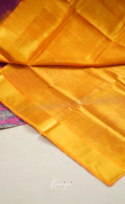 Chaarvi- Magenta Pink With Orange Kanchi Silk Cotton Saree Sarees