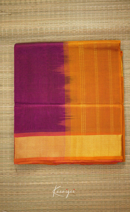 Chaarvi- Magenta Pink With Orange Kanchi Silk Cotton Saree Sarees