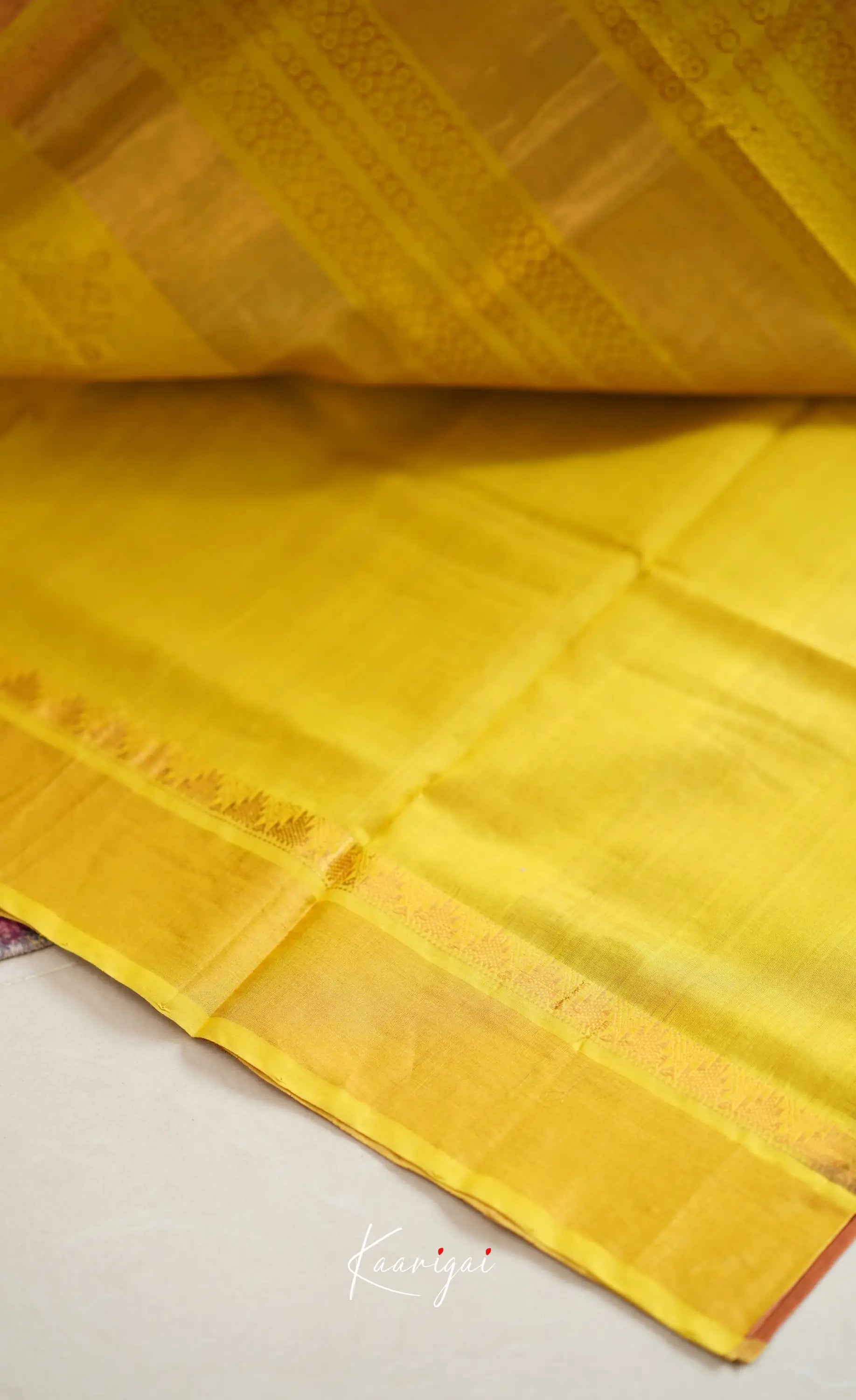 Chaarvi- Mustard With Maroon Kanchi Silk Cotton Saree Sarees