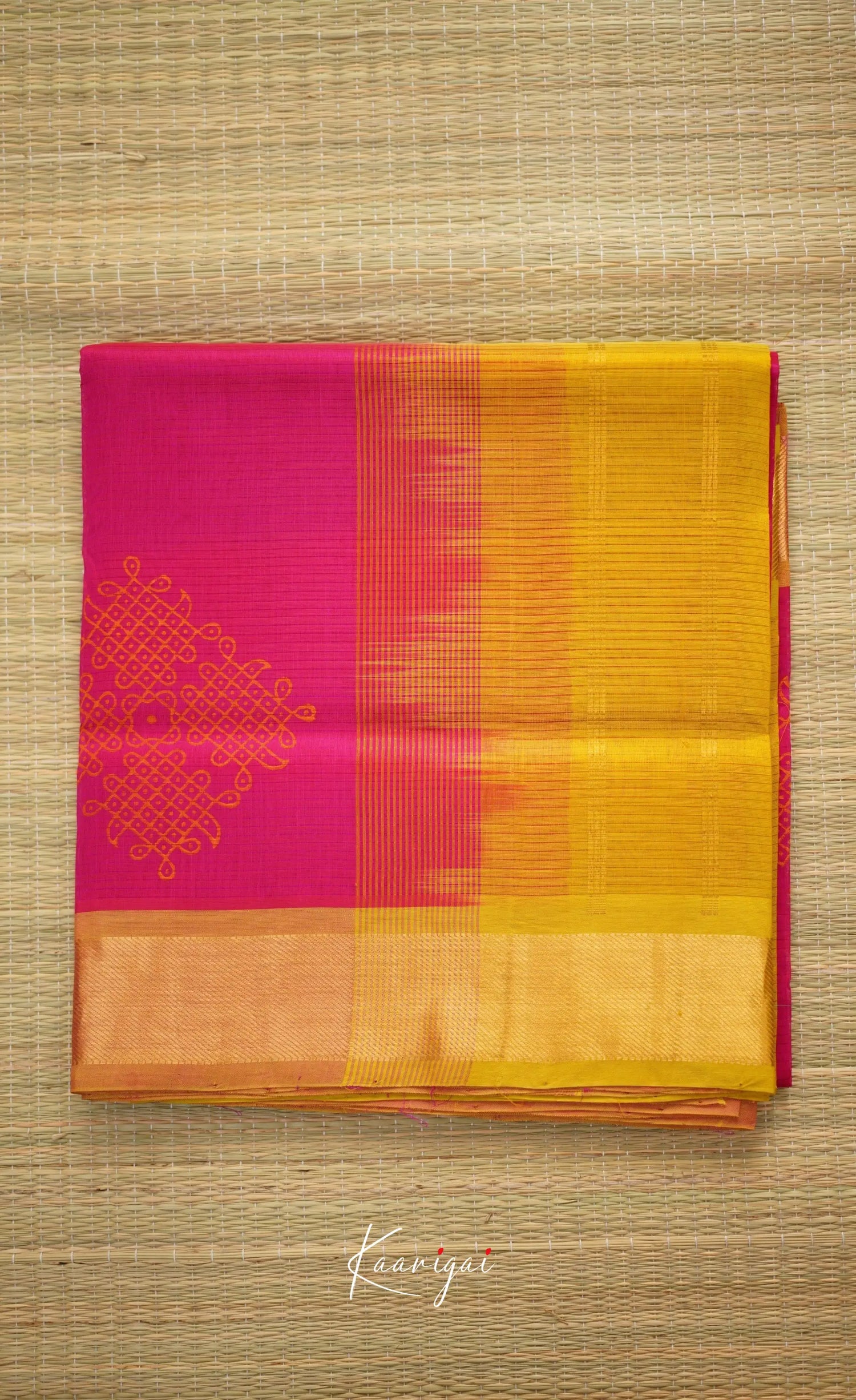 Chaarvi- Pink With Light Henna Green Kanchi Silk Cotton Saree Sarees