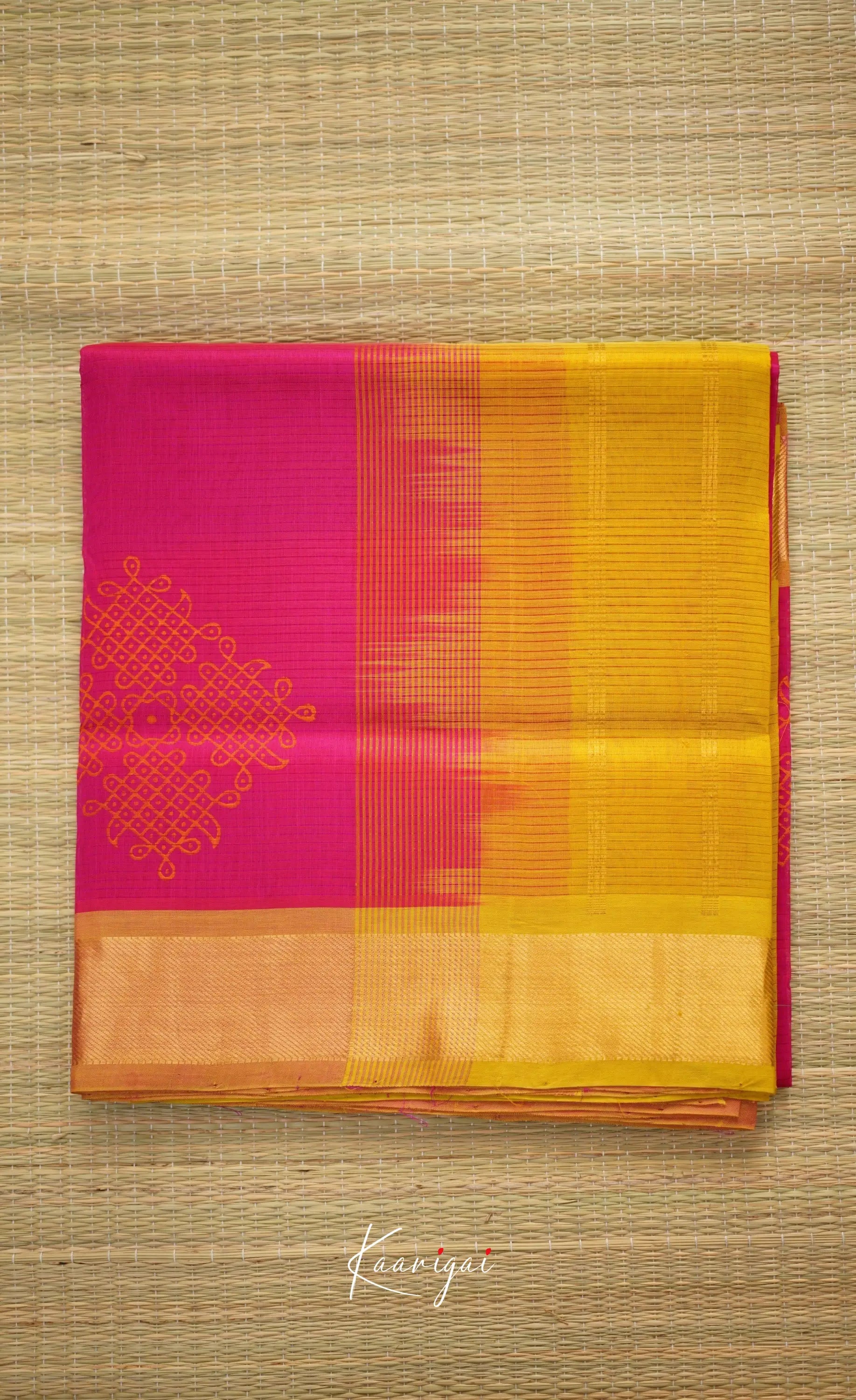 Chaarvi- Pink With Light Henna Green Kanchi Silk Cotton Saree Sarees