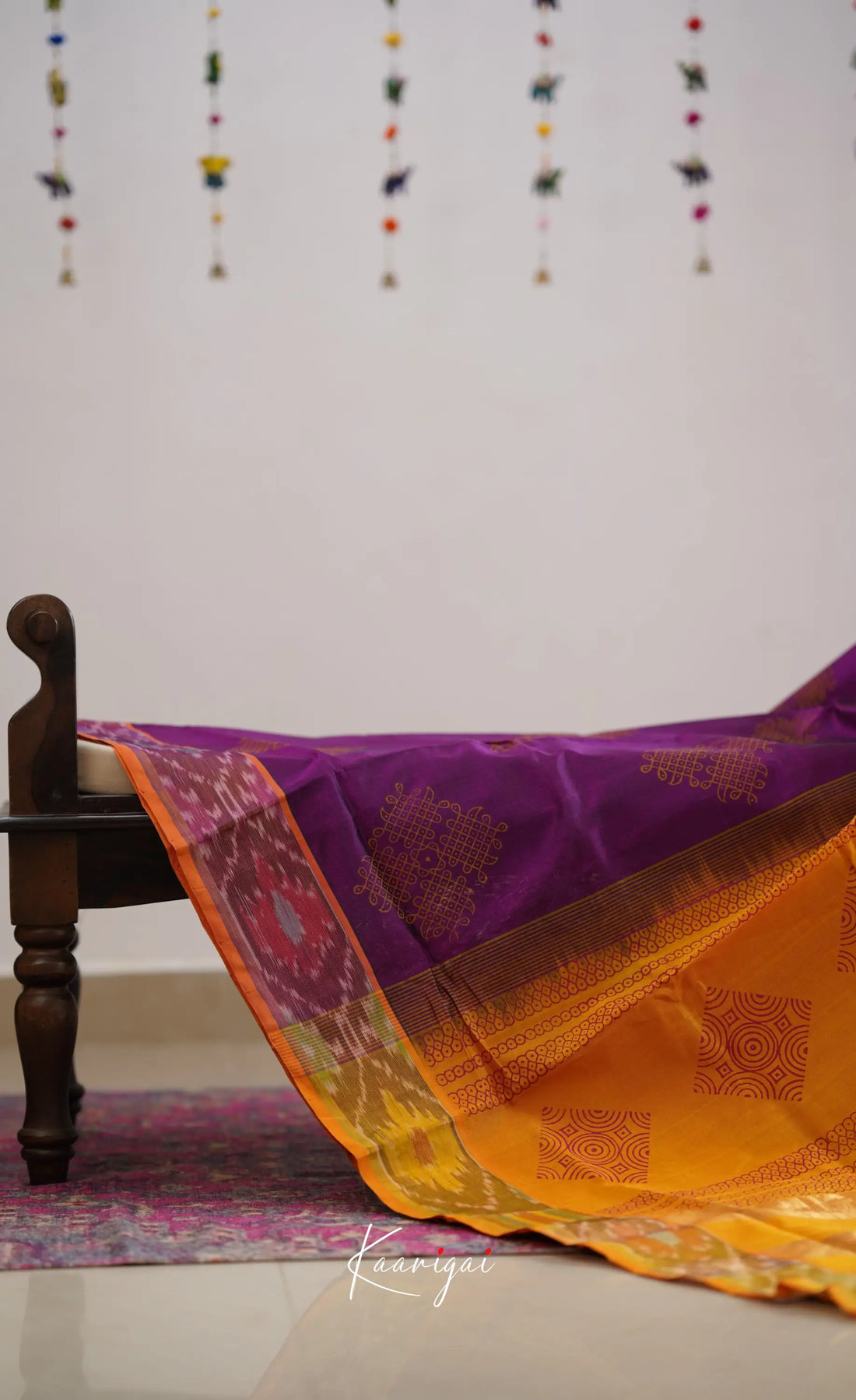 Chaarvi- Purple With Mustard Kanchi Silk Cotton Saree Sarees