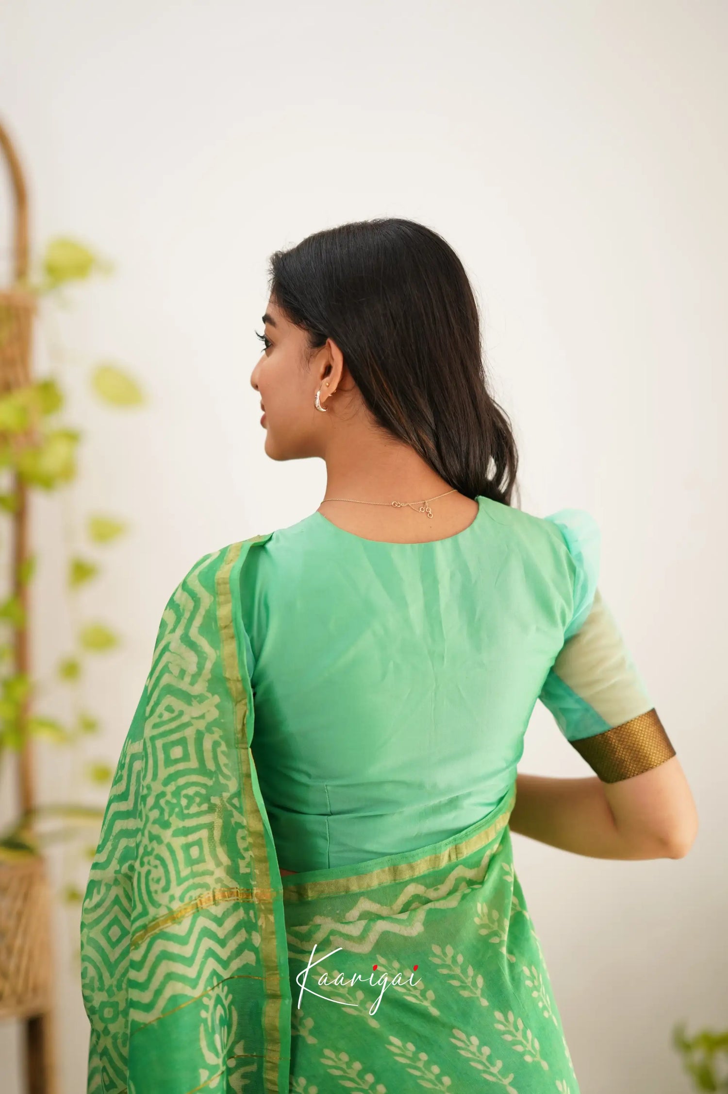 Chaavi Chanderi Saree - Sea Green Sarees