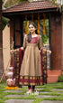 Chettinad Cotton Anarkali - Beige and Dark Maroon Anarkalis