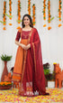 Chettinad Cotton Anarkali - Orange and Red Anarkalis