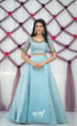 Coral - Pastel Blue Crop Top and Skirt - crop top and skirts
