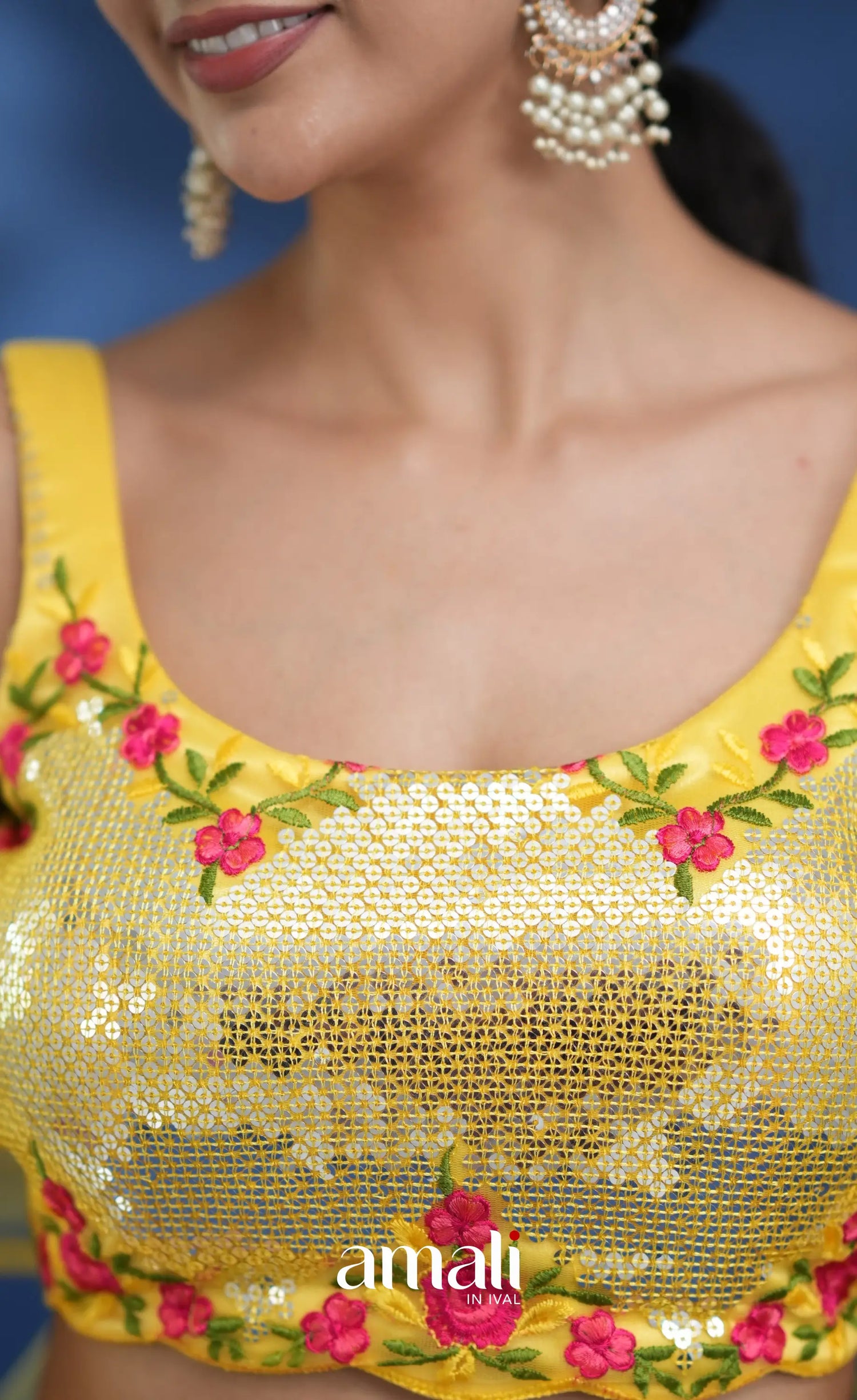 Coral Yellow Net Lehenga crop top and skirts