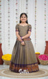 Cotton Pavadai Sattai Brownish grey and dark plum Kids Suttis